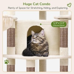 Globlazer Corner Cat Tree, 51in Curved Series Modern Cat Tower for Indoor Cat…