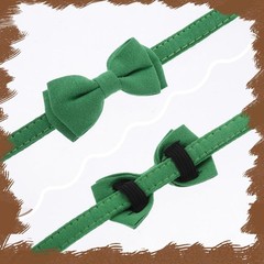 2 Pcs Bowtie Cat Collar with Bell Breakaway Cat Collars Cute Boy Kitten green