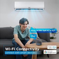 BLACK+DECKER 9,000 BTU Smart Mini Split Air Conditioner with Heat, Inverter Comp