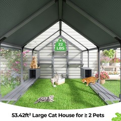 COZIWOW 9′ Cat Catio Extra Large Catio Outdoor Cat Enclosure w/ 7 Platforms NEW
