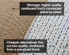 Jumbo Cat Scratcher Lounge, White. 39 X 11 X 14 Inch 4 Cardboard Scratching Surf