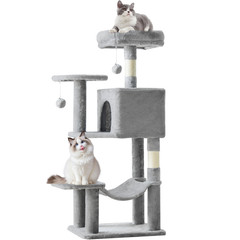 Cat Tree Red And Black Tower Climbing Tower 44″ Hammock Sisal Scratching Post