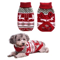 Vehomy Dog Christmas Sweaters Pet Winter Knitwear Xmas Clothes Medium Large