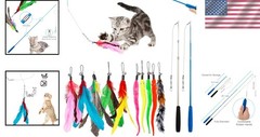 Lightweight Interactive Cat Feeder – 2 Retractable Wands & Bell-Teasers Included
