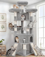 Cat Tree, 81.1-Inch Tall Heavy Duty Cat Tower with Diamond-Shaped Condo for Larg