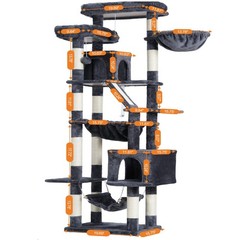 Cat Tree, 71-Inch-Tall Tower for Indoor Cats with 2 Perches, 2 Big Condos, 2 …