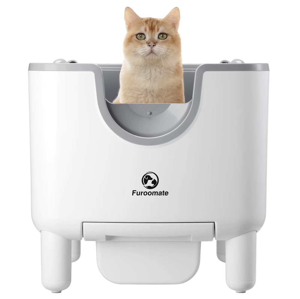 F6 Self-Cleaning Litter Box Open-Top Automatic Cat Litter Odor Control Safety