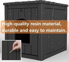 Cat Litter Box Enclosure, Waterproof Side Table Furniture, Black​