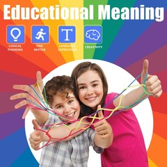 CLESDF Cats Cradle String, 30Pcs Rainbow Color Finger Small, Colour 30pcs