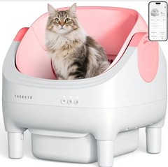 Thereye Self Cleaning Litter Box, Open-Top Automatic Litter Box with Smart App.