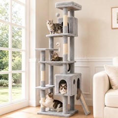 70” Large Cat Tree for Multiple Cats, Multi-Level Cat Tower for Maine Coon