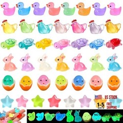 Mini Resin Animals Variety Pack 50 Mini Ducks Rabbit Turtles Ducks – Pink