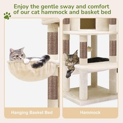 Globlazer Corner Cat Tree, 51in Curved Series Modern Cat Tower for Indoor Cat…
