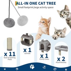 74″ Large Cat Tree for Big Cat Multi-Level Tower w/ Scratching Post Condo Perch