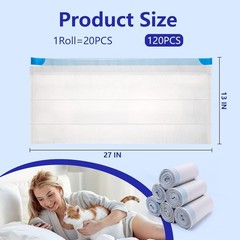 120 Count Cat Litter Box Bags Neakasa & PetPivot Open Self-Cleaning Cat Litter