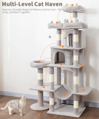 Heavy Duty Cat Tree for Indoor Cat, 71 Inch Large Cat Tower with Scratching Post