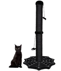 Gothic Cat Scratching Post with Spider Dangling Toys for Indoor Cats, Hallowe…
