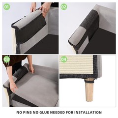 Cat Scratch Sofa Protector Natural Sisal Anti-Scratch Mat for Couch Chair Guard