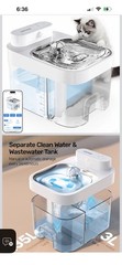 HAPAW Smart Cat Water Fountain, Wi-Fi, APP Control, 1.35L/3L, AC/Battery, White