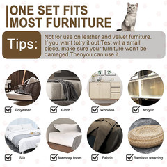 Anti Cat Scratch Furniture Protectors: 10 Pcs Deterrent Double-Sided Tape
