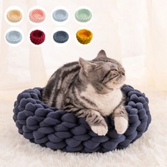 Pet Cat Dog Bed Fluffy Soft Cat Dog Bed Round Marshmallow Donut Cat Bed Sleeping