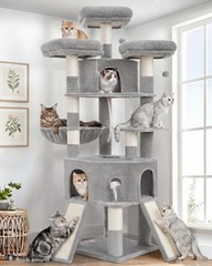 Cat Tree, 81.1-Inch Tall Heavy Duty Cat Tower with Diamond-Shaped Condo for L…