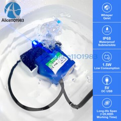 USB Water Pump Fountain Pet Cat Water Dispenser Silent Brushless DC 5V 1.5W