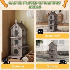 Outdoor Cat House Weatherproof, Durable Resin Cat Houses for Outdoor Indoor C…