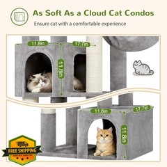 Globlazer 64in Light Grey Cat Tree