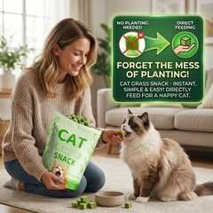 GREMBEB 60g/2.12oz Cat Toy Cats Grass Treats, 2.12 Ounce (Pack of 1), Green