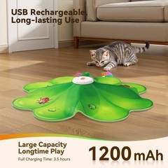 FEELNEEDY Rechargeable Cat Toys, 2 in 1 Hide and Seek Game Interactive Green
