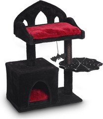 Gothic Cat Tree – 28″ Spooky Design with Throne Bed & Sisal Scratching Post