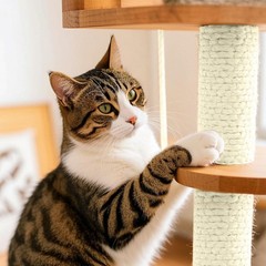 Sisal Rope for Cat Scratcher 1/4″ 165 Ft Cat Tree Twine for Repairing Cat Scr…