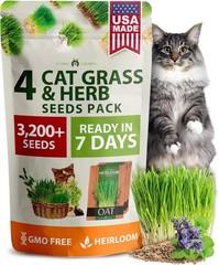 3200+ Non-GMO Indoor Cat Grass Refill for Healthy Digestion & Hairball Relief