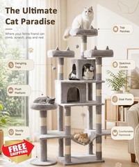 LIKISAK Cat Tree 71 Inch Grey