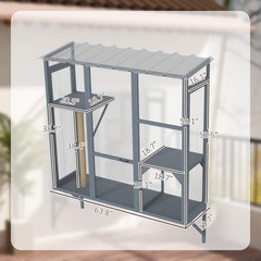 PawHut Catio Outdoor, Cat Window Catio for 2-3 Cats, for Playing Sunbathing