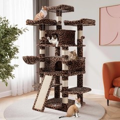 68 Inches Multi-Level Large Cat Tree for Large Kitties/Big Cat Tower with Con…