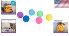 Active Play Cat Balls 1.5 Inch Colorful Lightweight Replacement 6 Pack