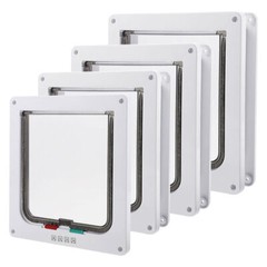 4-Way Lockable Magnetic Pet Cat Puppy Dog Safe Flap Door Frame Magnetic Lock