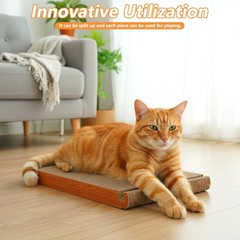 3-Sided Vertical Cat Scratching Post, Cat Scratcher Foldable, Triangle Cats S…