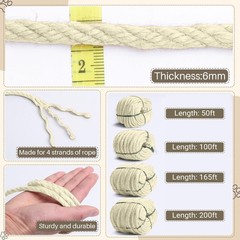 Sisal Rope for Cat Scratcher 1/4″ 165 Ft Cat Tree Twine for Repairing Cat Scr…