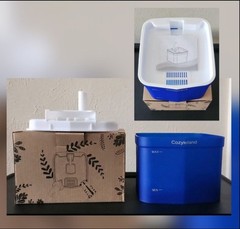 Pet Cat Dog Drinking Water Fountain Filtered Blue Lighted USB Connected Unit