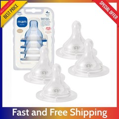 4 Pack Baby Bottle Anti-Colic Nipples Fast Flow 4+ Months – BPA Free Silicone…