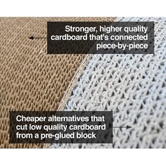 PetFusion Jumbo Cat Scratcher Lounge, White. 39 x 11 x 14 inch 4 Cardboard Sc…