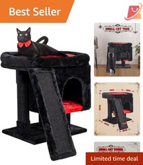 Gothic Cat Tree with Coffin Bed for Indoor Large Cats Modern Activity House