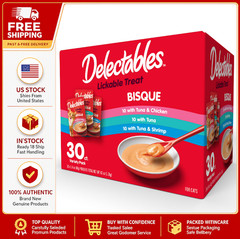 Hartz Delectables Bisque Lickable Wet Cat Treats Variety Pack, 30 Count