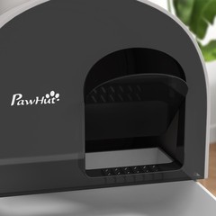 Cat Litter Box with Lid with Scoop and Filter, Light Gray