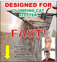 QUALIALL Metal Cat Litter Scoop, Fast Kitty Box Pooper 13*6*3.5″, Black