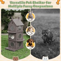 Outdoor Cat House Weatherproof, Durable Resin Cat Houses for Outdoor Indoor C…