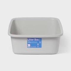 Standard Cat Litter Pan Gray XL: Polypropylene, All Ages